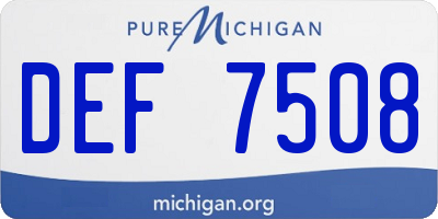 MI license plate DEF7508