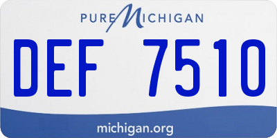MI license plate DEF7510