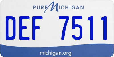 MI license plate DEF7511