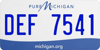 MI license plate DEF7541