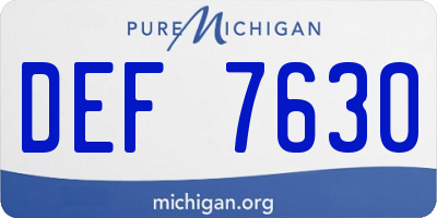 MI license plate DEF7630