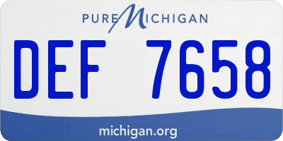 MI license plate DEF7658