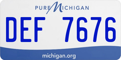 MI license plate DEF7676
