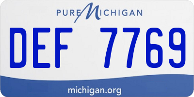 MI license plate DEF7769