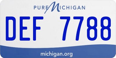 MI license plate DEF7788