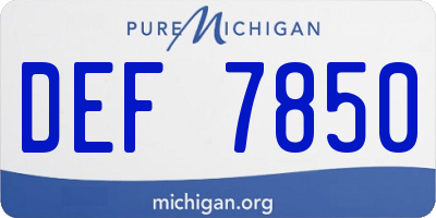 MI license plate DEF7850