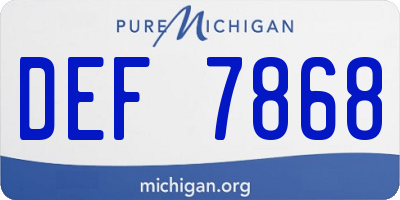 MI license plate DEF7868