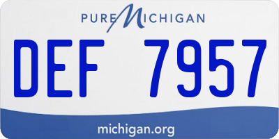 MI license plate DEF7957