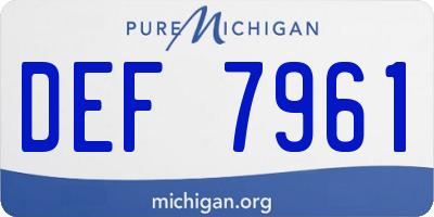 MI license plate DEF7961
