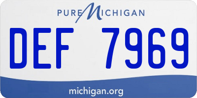 MI license plate DEF7969