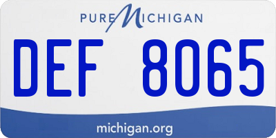 MI license plate DEF8065
