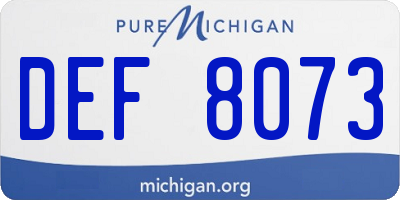 MI license plate DEF8073