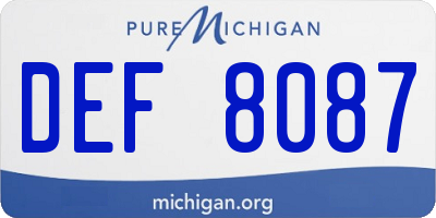 MI license plate DEF8087