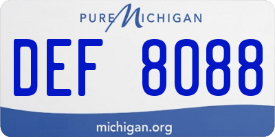 MI license plate DEF8088