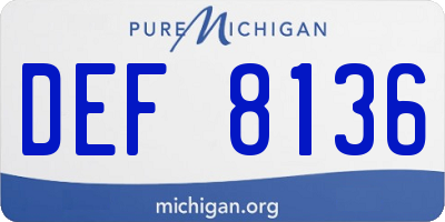 MI license plate DEF8136