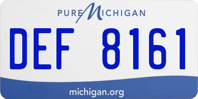 MI license plate DEF8161