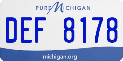 MI license plate DEF8178