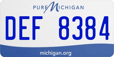 MI license plate DEF8384