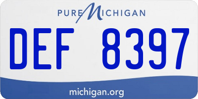 MI license plate DEF8397
