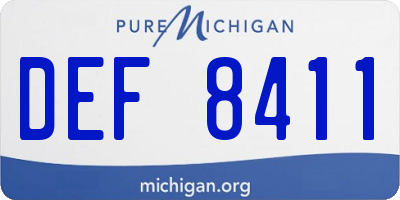 MI license plate DEF8411