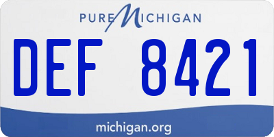 MI license plate DEF8421