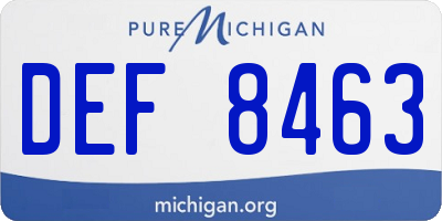 MI license plate DEF8463