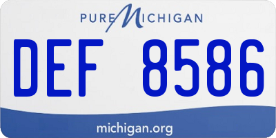 MI license plate DEF8586