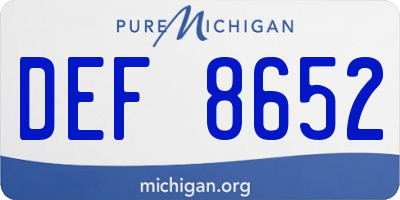 MI license plate DEF8652