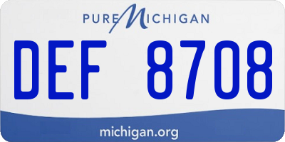 MI license plate DEF8708