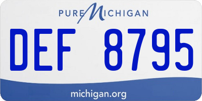 MI license plate DEF8795