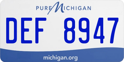 MI license plate DEF8947
