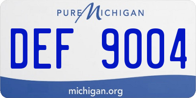 MI license plate DEF9004