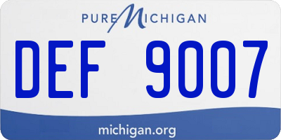 MI license plate DEF9007