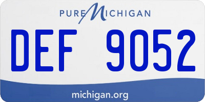 MI license plate DEF9052