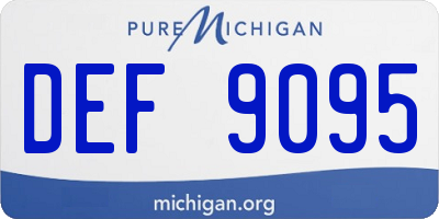 MI license plate DEF9095