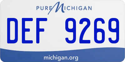 MI license plate DEF9269