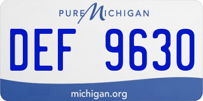 MI license plate DEF9630
