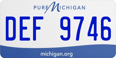 MI license plate DEF9746