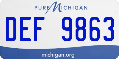 MI license plate DEF9863