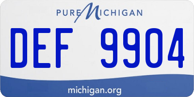 MI license plate DEF9904
