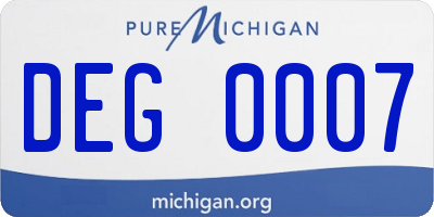 MI license plate DEG0007