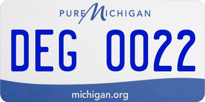 MI license plate DEG0022