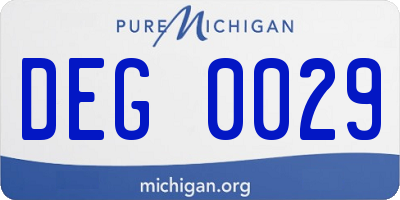 MI license plate DEG0029
