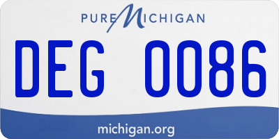 MI license plate DEG0086