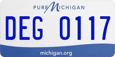 MI license plate DEG0117