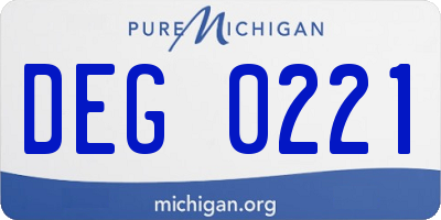 MI license plate DEG0221
