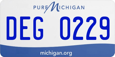 MI license plate DEG0229