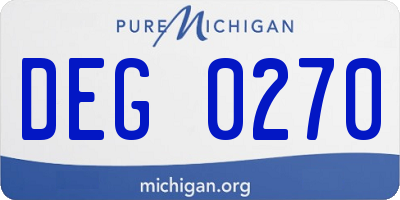 MI license plate DEG0270