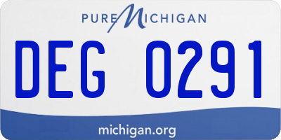 MI license plate DEG0291