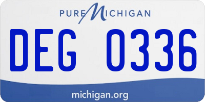 MI license plate DEG0336